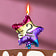 Свеча в торт Воздушный шарик Звезда цифра 2 разноцветная арт.6990842 Китай