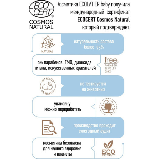 Гель-пенка 250мл для купания 3+ ООО ЭкоЛаборатория Россия Ecolatier baby