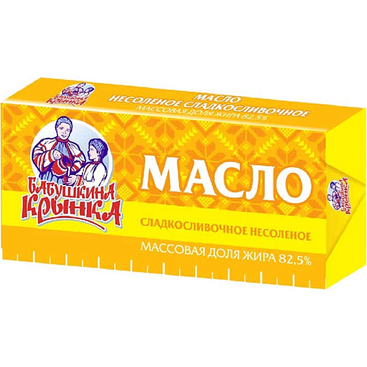 Масло 82.5% 450г сладкосливочное несоленое ОАО Бабушкина крынка Беларусь
