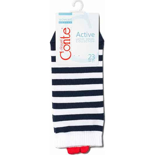 Носки женские пакет active, р23, 223 белый-темно-синий арт.20С-18СП СООО Конте Спа Беларусь Conte elegant