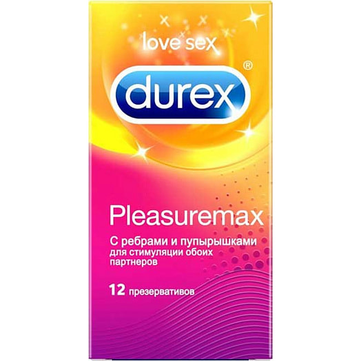 Презервативы Pleasuremax c ребрами и пупырышками для стимуляции обоих партнеров 12шт Рекитт Бенкизер Китай Durex