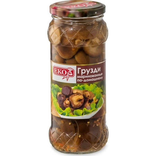 Грибы грузди EKO 530г ст/б маринованные Xiamen choice harvest import & export co..LTD Китай