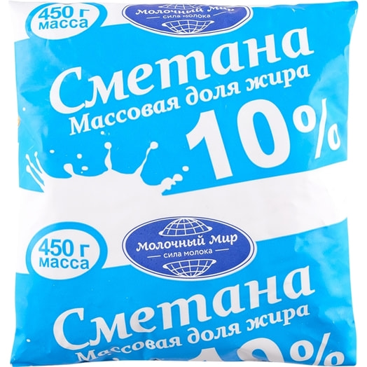 Сметана 450г пл ОАО Молочный Мир Беларусь Молочный Мир