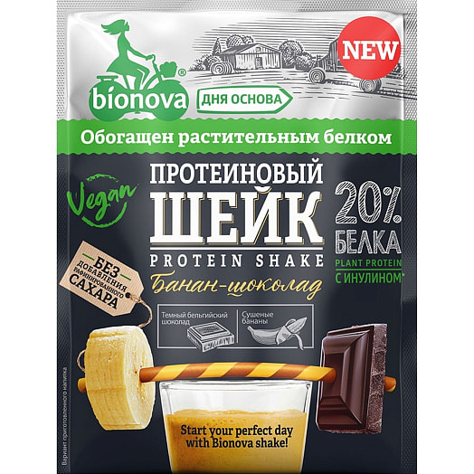 Протеиновый шейк 25г пакет с банан-шоколад ООО НоваПродукт АГ Россия