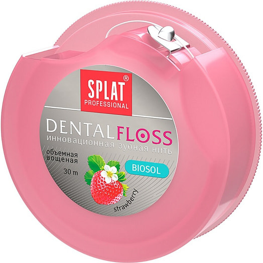 Зубная нить Professional DentalFloss объемная, клубника SPLAT Италия SPLAT