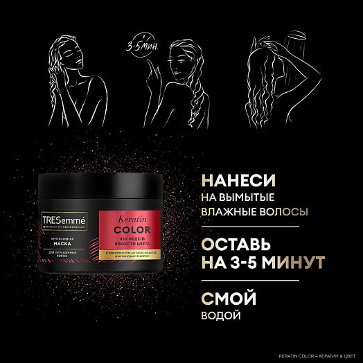 Маска  для волос 300мл интенсивная для окрашенных волос keratin color Unilever Россия tresemme
