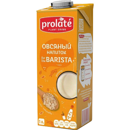 Напиток PROLATE Barista Овсяный 1л ООО МолПромКубань Россия PROLATE