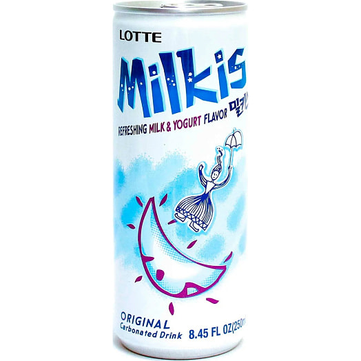 Напиток Милкис Lotte Оригинал газ. 250мл ж/б Lotte Chilsung Beverage Co. Корея