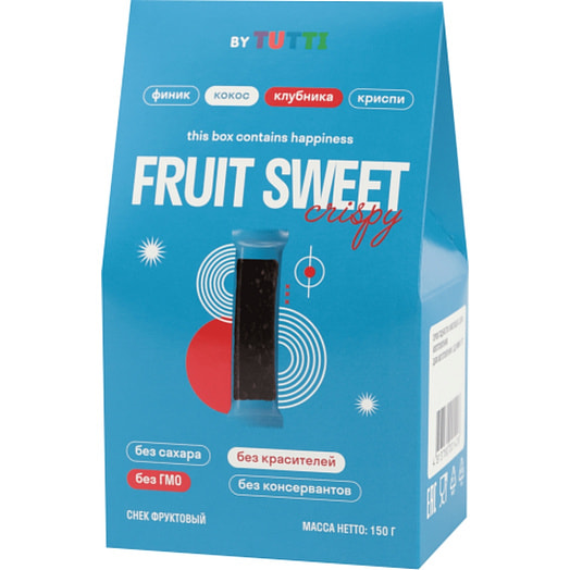 Снек фруктовый финик, кокос, клубника, возд рис 150г ООО ЭКО-СВИТ Беларусь Fruit Sweet