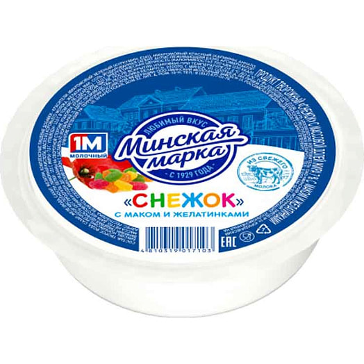 Продукт десертный Снежок 7% 400г в/у с маком и желатинками ОАО "Минский молочный завод" Беларусь