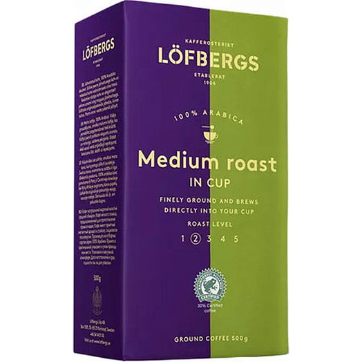 Кофе Lofbergs Medium roast молотый (100% арабика) 500г Швеция