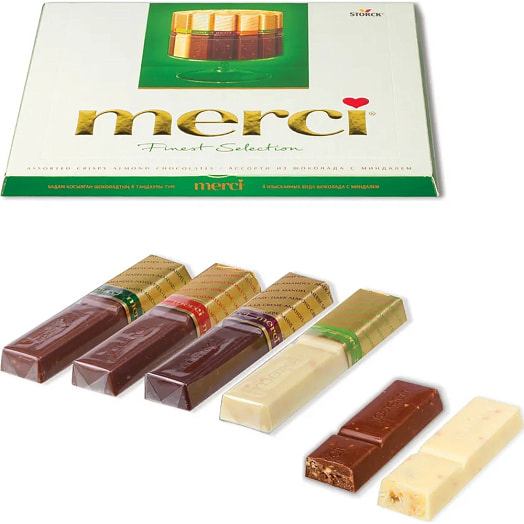 Набор конфет Шоколад MERCI Finest Selection 250г миндальный Германия