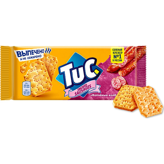 Крекер TUC со вкусом копченых колбасок 100г Мондэлис Русь ООО Россия Тук
