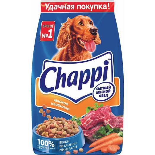 Корм сухой Chappi мясное изобилие для взрослых собак всех пород 2.5кг ООО Марс Россия Chappi