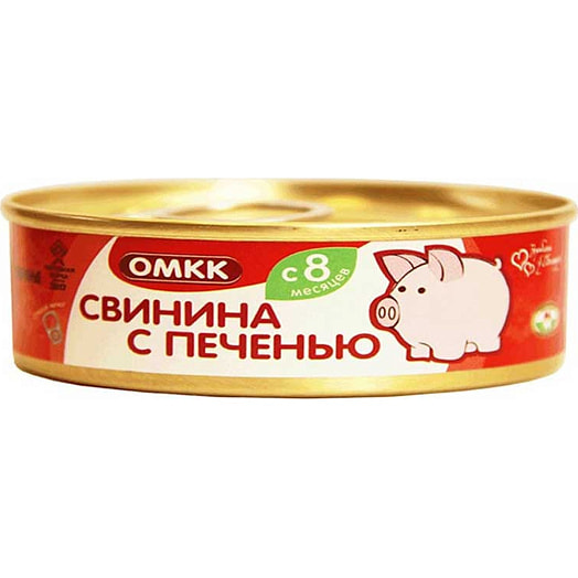 Консервы мясные Свинина с печенью 100г для дет/пит. Оршанский м/к Беларусь