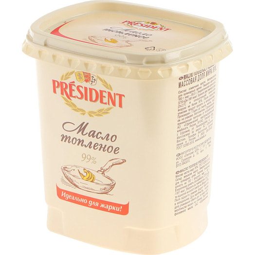 Масло топленое President 99% 200г пл/ст Ефремовский МСК Россия President