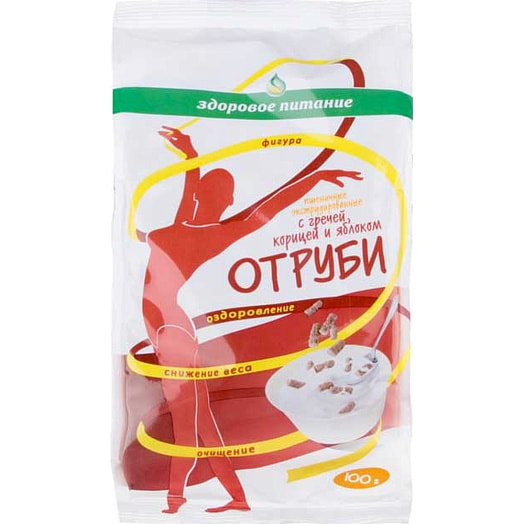 Отруби с гречей,корицей и яблоком 100г Россия