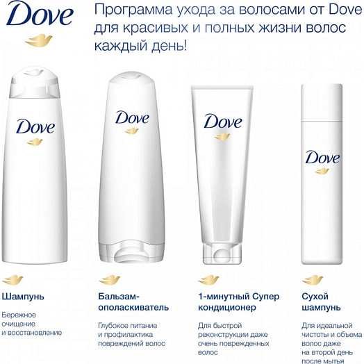 Шампунь для волос DOVE 380мл Густые и сильные Лаванда и розмарин Россия