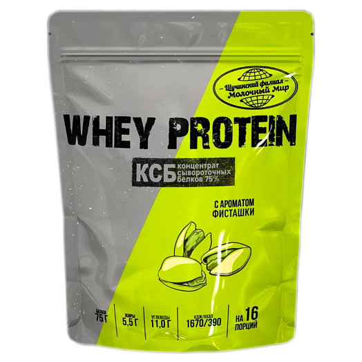 Концентрат сывороточный белковый с аром фисташки 75% 500г Щучинский ф-л Молочный Мир Беларусь Молочный Мир