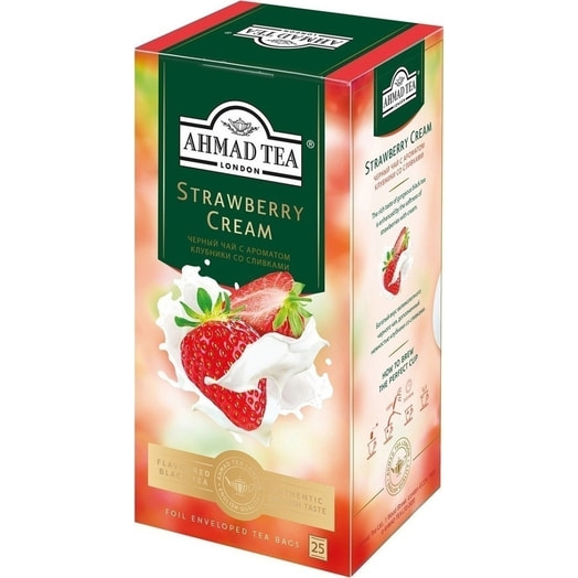 Чай Строубери Крим 50г с клубникой со сливками ООО Фабрика АХМАД ТИ Россия AHMAD TEA