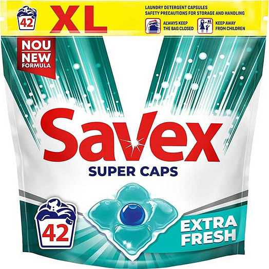 Капсулы для стирки белья 798г Savex Extra Fresh Caps 42 FICOSOTA Болгария Savex