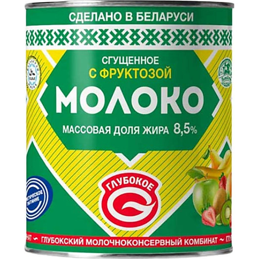 Молоко сгущенное с фруктозой 8.5% 370г ж/б Беларусь