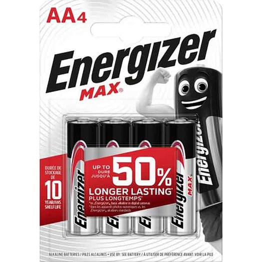 Батарейки алкалиновые Energizer MAX АА-LR6, 4шт. Energizer Сингапур Energizer