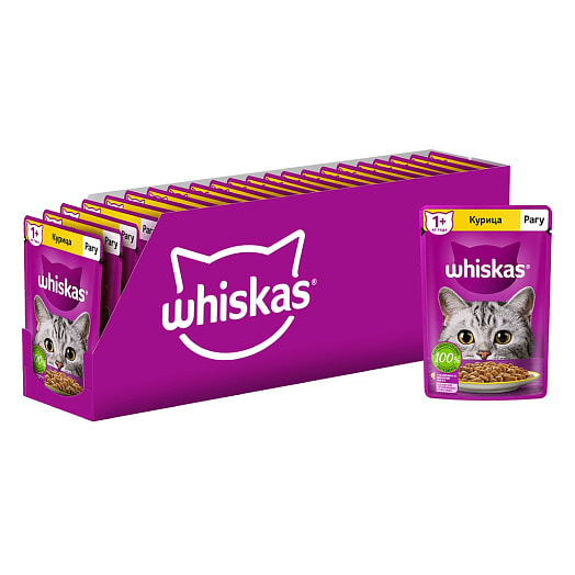 Корм Whiskas Рагу с курицей 75г пауч Марс Россия WHISKAS
