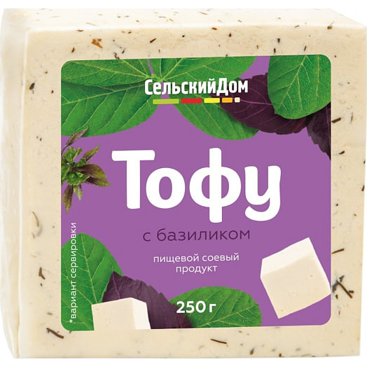 Продукт пищевой соевый Тофу с базиликом 250г в/у ООО Едемский сад Россия Сельский Дом