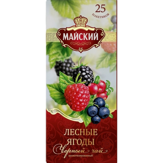 Чай Майский Лесные Ягоды черный байховый 1.5г 25пак КОМПАНИЯ МАЙ Россия
