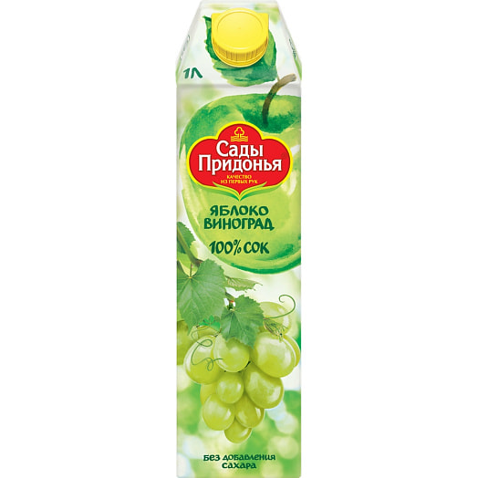 Сок Сады Придонья рек для д/п 1л яблочно-виноградный Россия