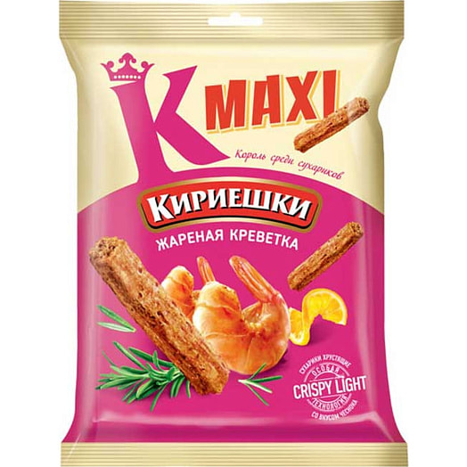 Сухарики Maxi 60г со вк. жаренной креветки ООО КДВ Воронеж Россия Кириешки