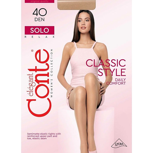 Колготки женские Conte Elegant Solo 40 р.6, nero арт.8С-38 СП Беларусь