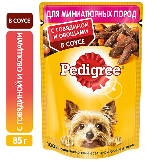 Корм для взрослых собак 85г пауч говядина и овощи в соусе Россия PEDIGREE