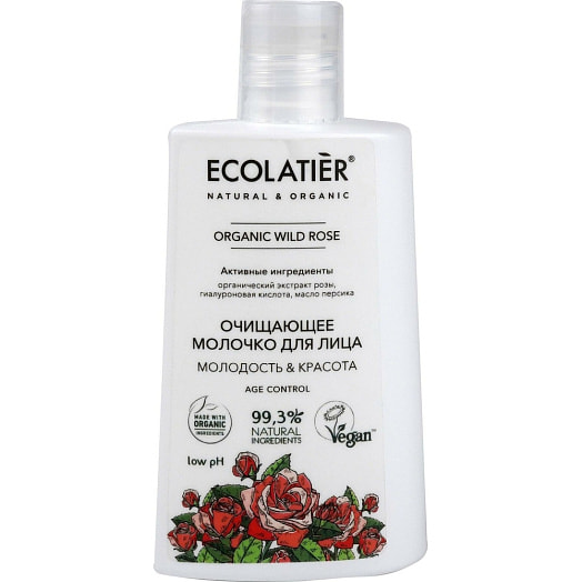 Молочко для лица Organic Wild Rose 250г очищающее ООО ЭкоЛаборатория Россия Ecolatier