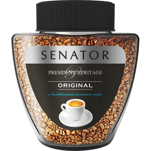 Кофе Senator President Heritage Original раствор с молотым 85г ст/б ООО Собрание Россия