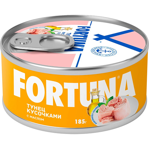 Тунец Fortuna кусочки с маслом 185г Таиланд Fortuna