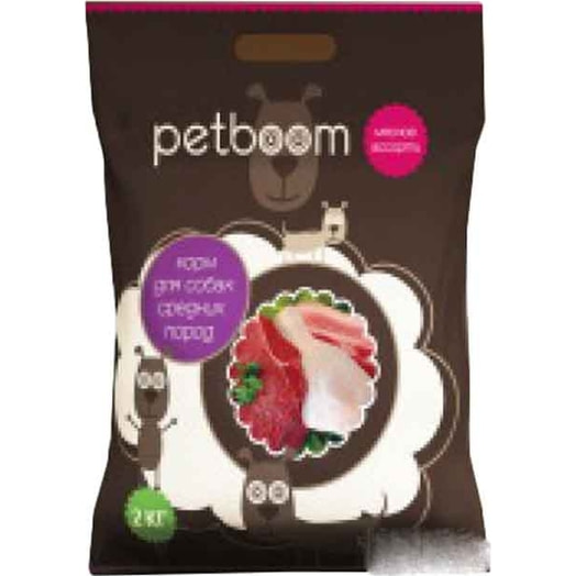 Корм сухой для собак Petboom 2кг мясное ассорти Беларусь