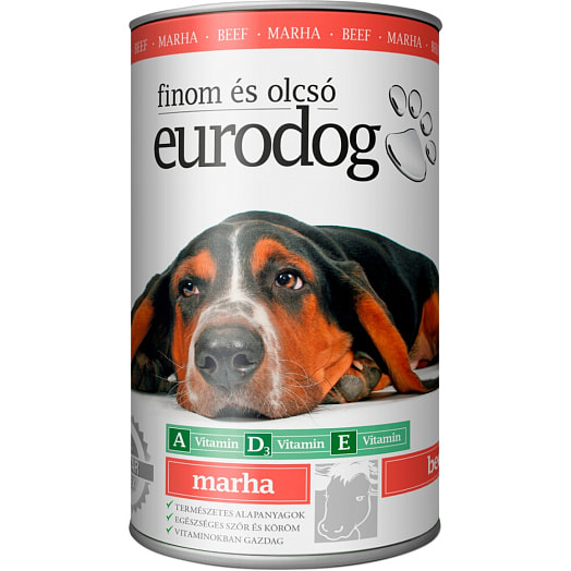 Корм для собак 415г ж/б с говядиной влажный Euro Pet Export Kft Венгрия Eurodog