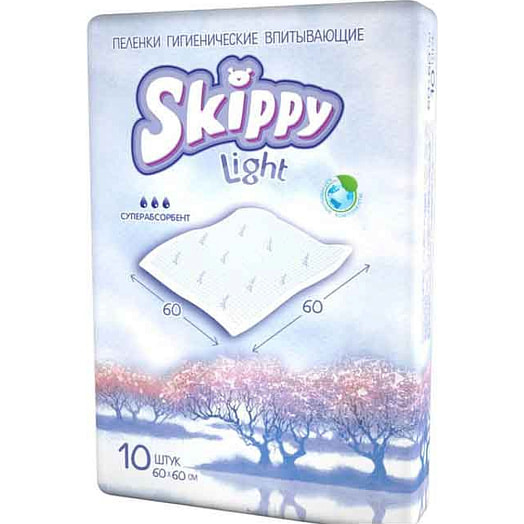 Гигиенические пеленки для детей Skippy Light р-р 60x60, 10шт Китай