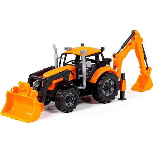 Экскаватор-погрузчик Прогресс инерционный оранжевый арт.91789 СООО ПП Полесье Беларусь Полесье