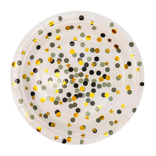 Тарелки бумажные Конфетти 18см, 6шт арт.Ч48639 Китай