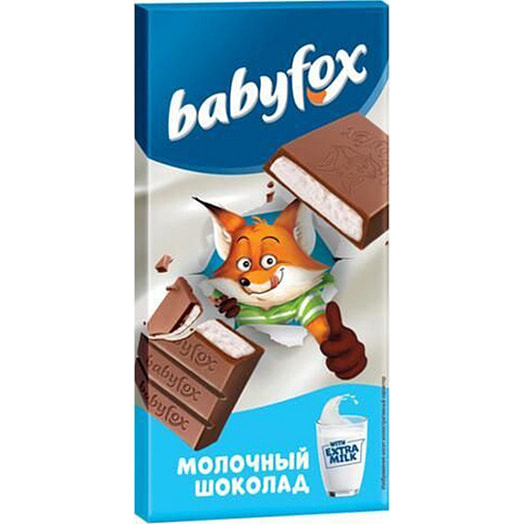 Шоколад Babyfox Молочный 90г Россия OZera