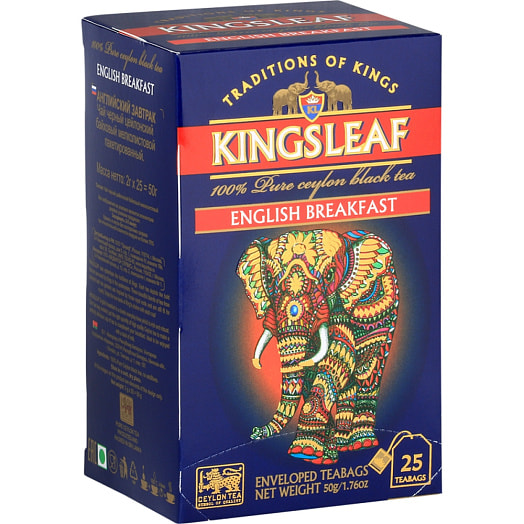 Чай Английский завтрак 50г черный 25 шт Basilur Tea Export Ltd Шри-Ланка Kings Leaf