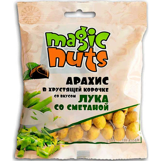 Арахис в хрустящей корочке 70г со вкусом лука и сметаны ЧП Просперыти Беларусь MAGIC NUTS