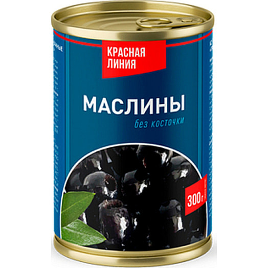 Маслины без косточки Красная линия 300г ж/б Турция