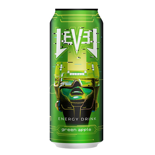 Напиток б/алк энергетический Level Зеленое яблоко 450мл ж/б ОАО Криница Беларусь Криница