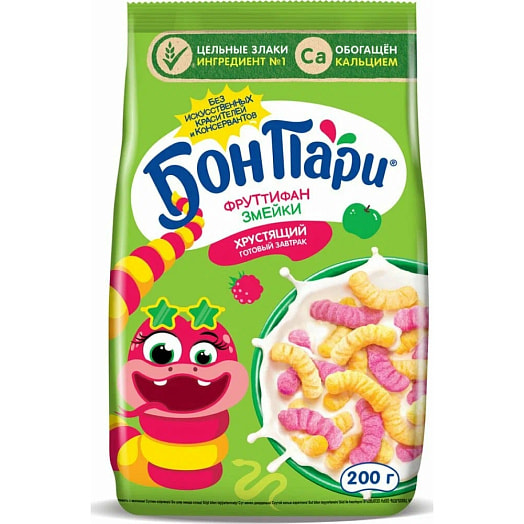 Готовый завтрак Бон Пари Фруттифан Змейки обог Са 200г ООО Сириал Партнерс Рус Россия БОН ПАРИ