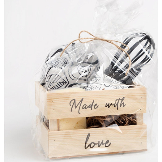 Набор подарочный Made with love (полотенце, варежка-прихватка, лопатка, венчик, губка) арт.7075973 Россия