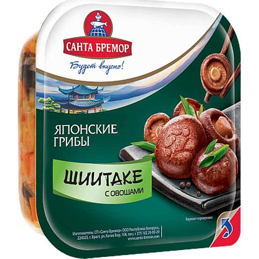 Салат Грибы Шиитаке 150г лоток с овощами Беларусь